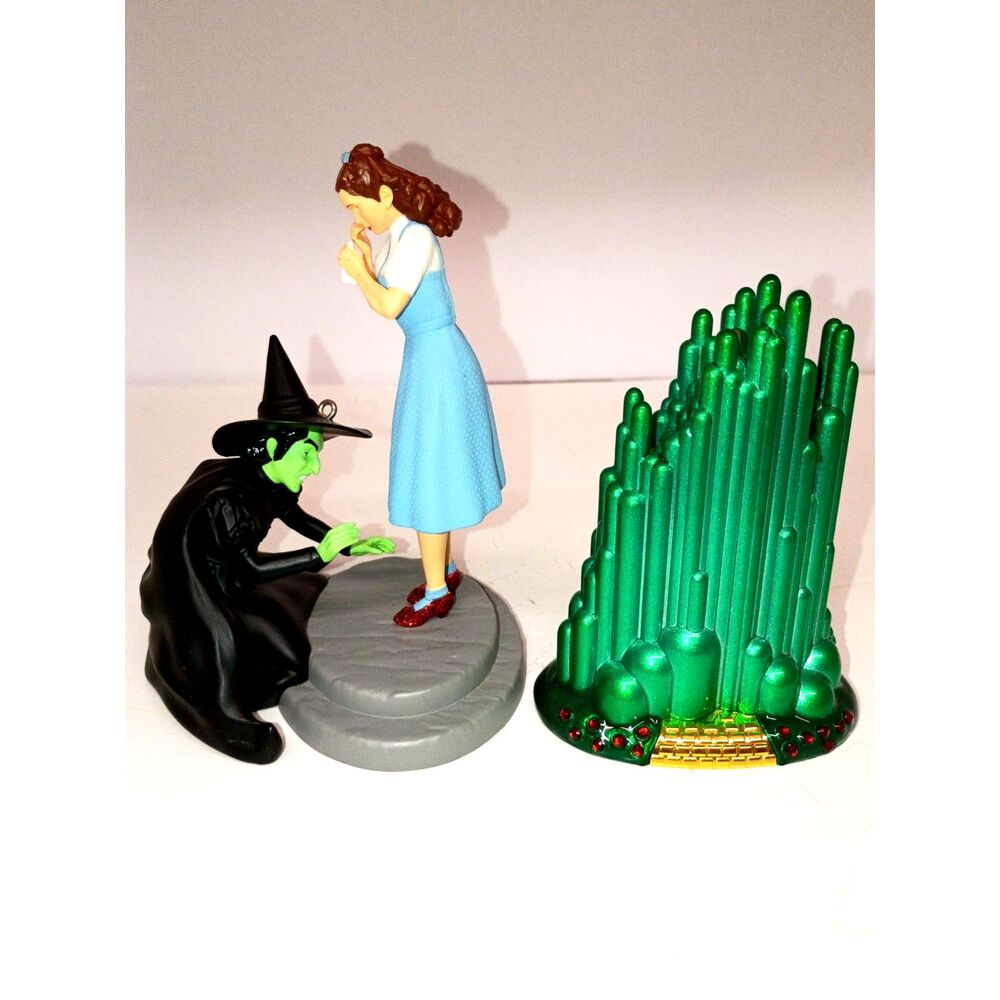 Hallmark Wizard of Oz Ornament Lot • Emerald City Scene • Dorothy & Wicked Witch